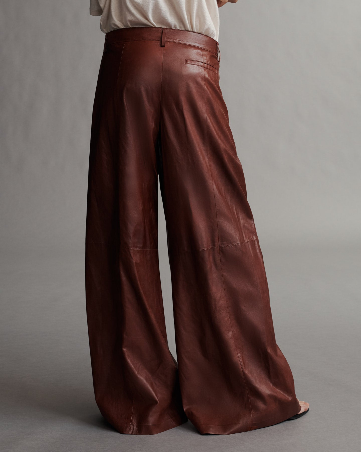 TWP Warm brick Didi Pant in Paper Leather view 3