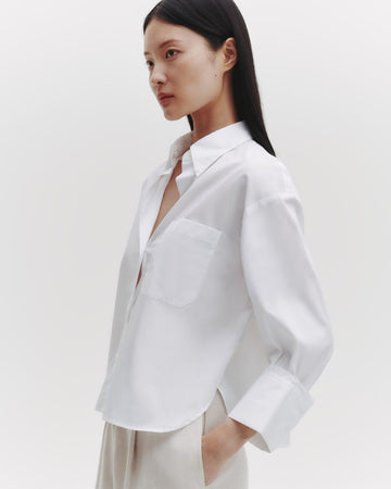 TWP White J.D. Shirt in Oxford Cotton Shirting view 5