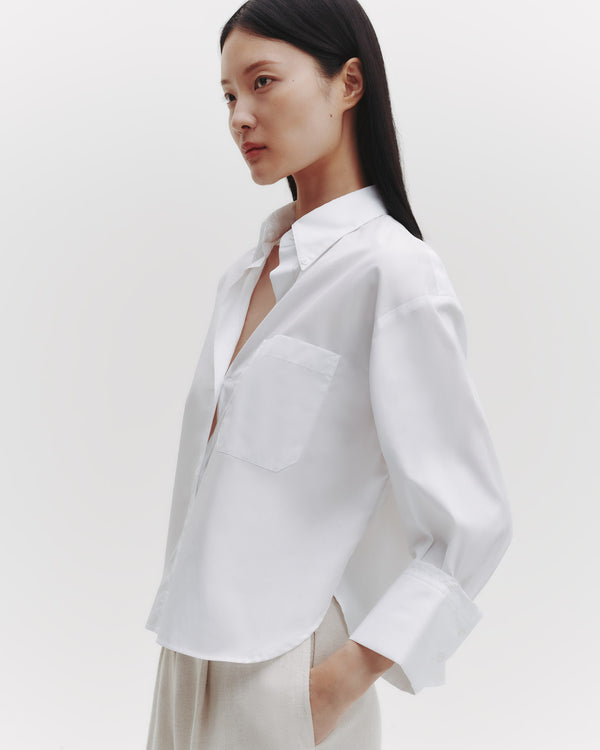 TWP White J.D. Shirt in Oxford Cotton Shirting view 4