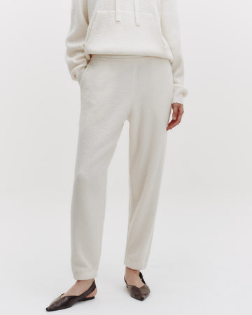 TWP Cream Sweatpant in Nubby Cashmere Silk view 2