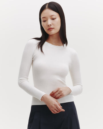 Knit Crewneck in Cotton Rib