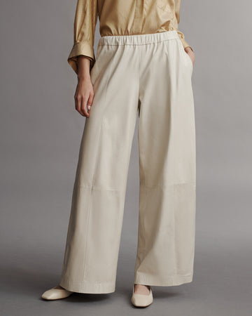 TWP Creama / mahogany Eva Pant with Tux Stripe in Paper Leather view 3