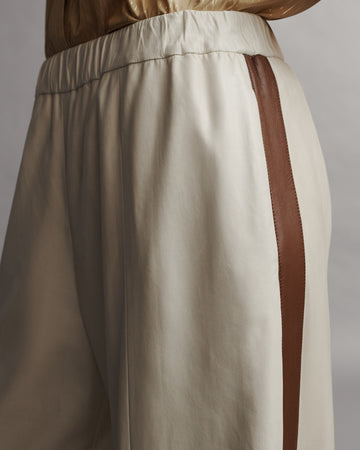 TWP Creama / mahogany Eva Pant with Tux Stripe in Paper Leather view 10