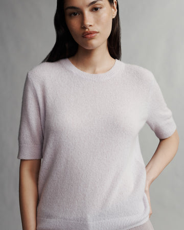 TWP Lilac tint Audrey Crewneck in Nubby Cashmere view 5