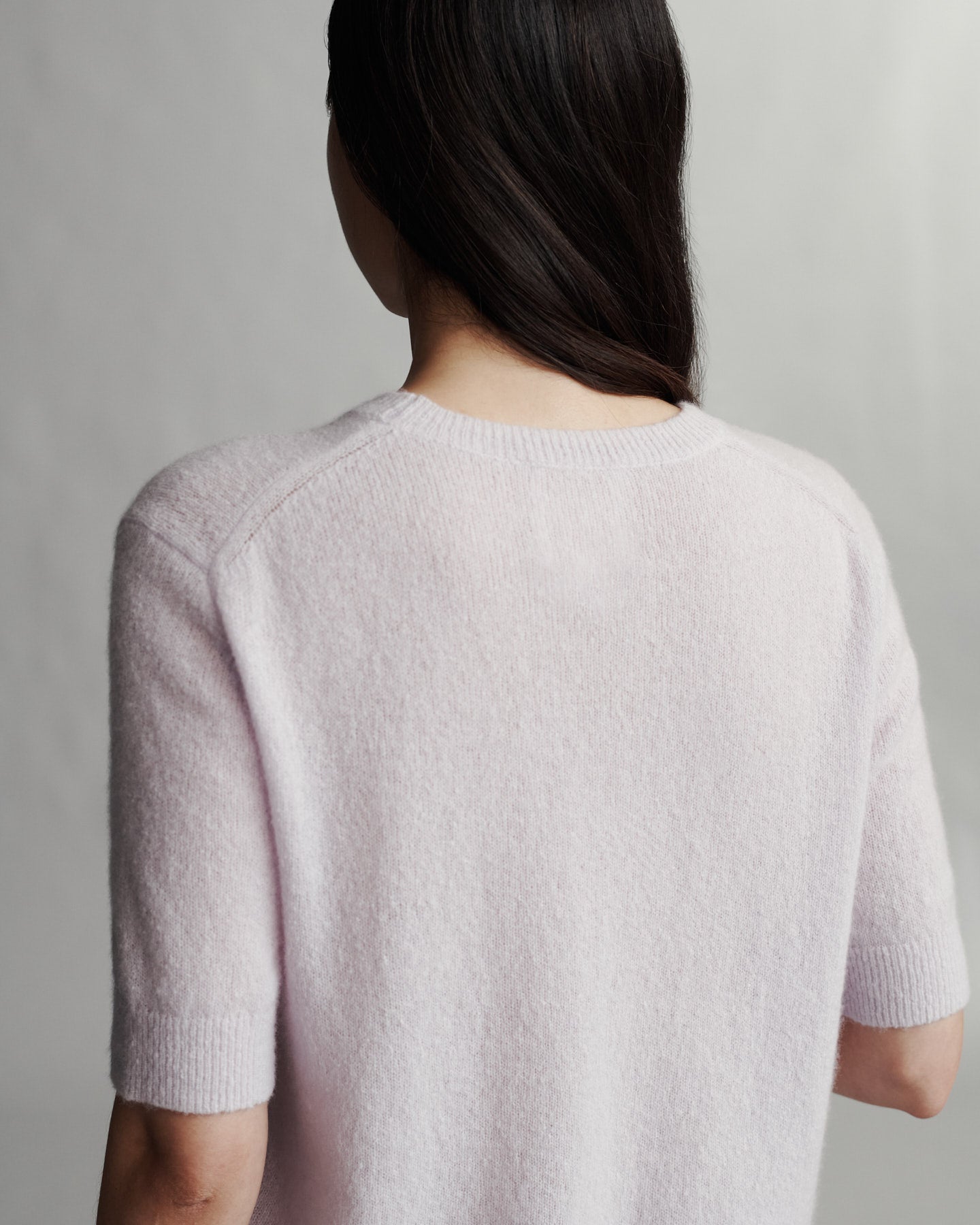 TWP Lilac tint Audrey Crewneck in Nubby Cashmere view 5