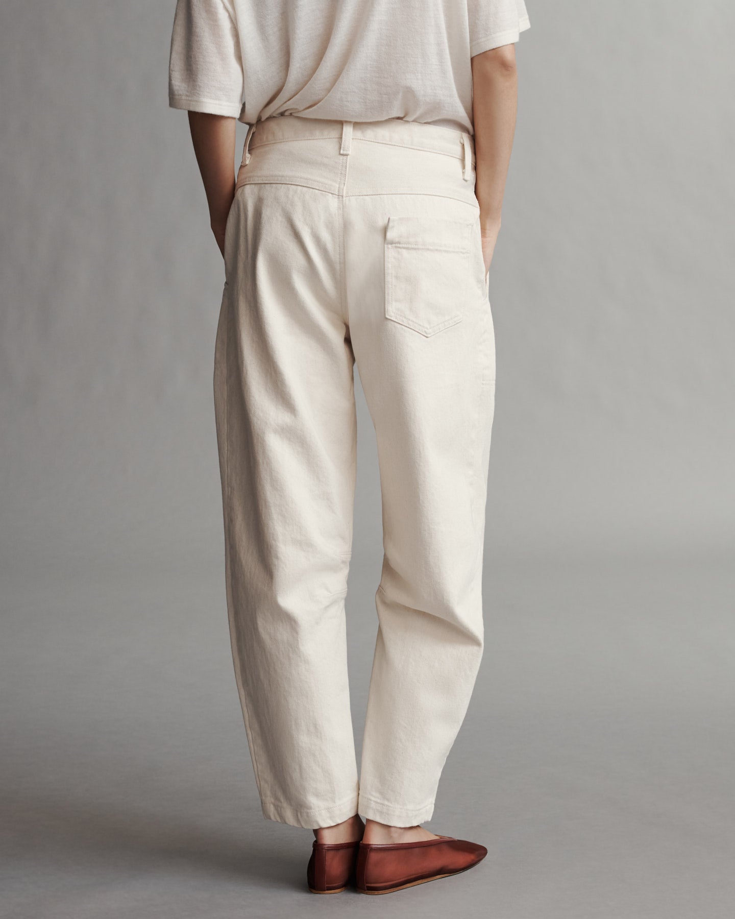 TWP Natural Jetties Beach Pant in Natural Denim view 5