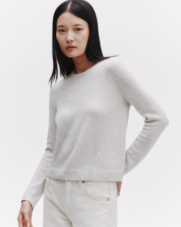 TWP White heather grey Jill Crewneck Sweater in cashmere view 2