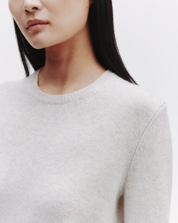 TWP White heather grey Jill Crewneck Sweater in cashmere view 3