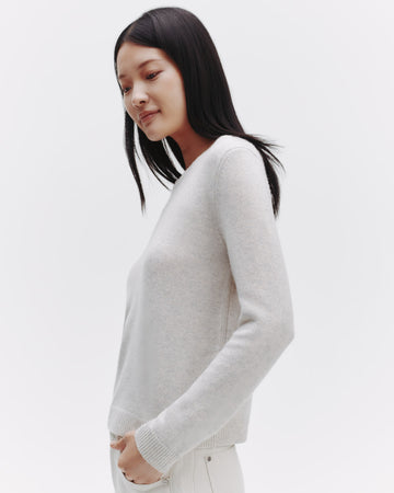 TWP White heather grey Jill Crewneck Sweater in cashmere view 4