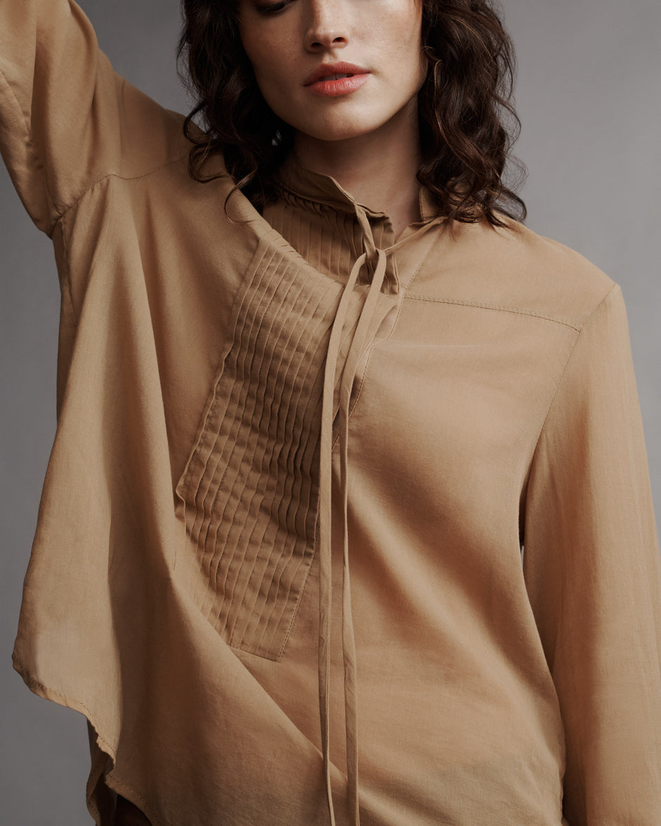 TWP Bronzed Gabriel Shirt in Cotton Voile view 11