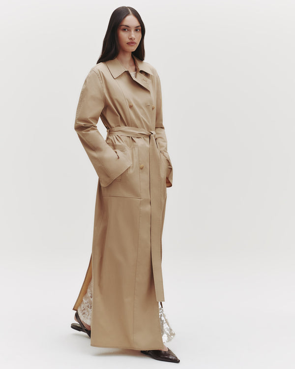 TWP British khaki Back and Forth Trench in Dense Cotton Poplin view 3