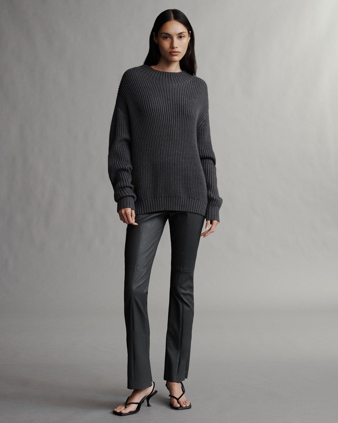 TWP Charcoal Macie Sweater with Zippers in Harmony Italian Wool view 2