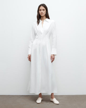 TWP White Main Street After Midnight Dress in Coated Viscose Linen view 2