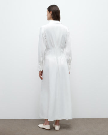 TWP White Main Street After Midnight Dress in Coated Viscose Linen view 5