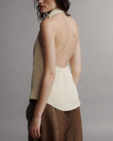 TWP French butter Friday Night Top in Coated Viscose Linen view 6