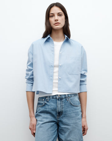 TWP Blue Little Big Joe Shirt in Oxford Cotton Shirting view 2