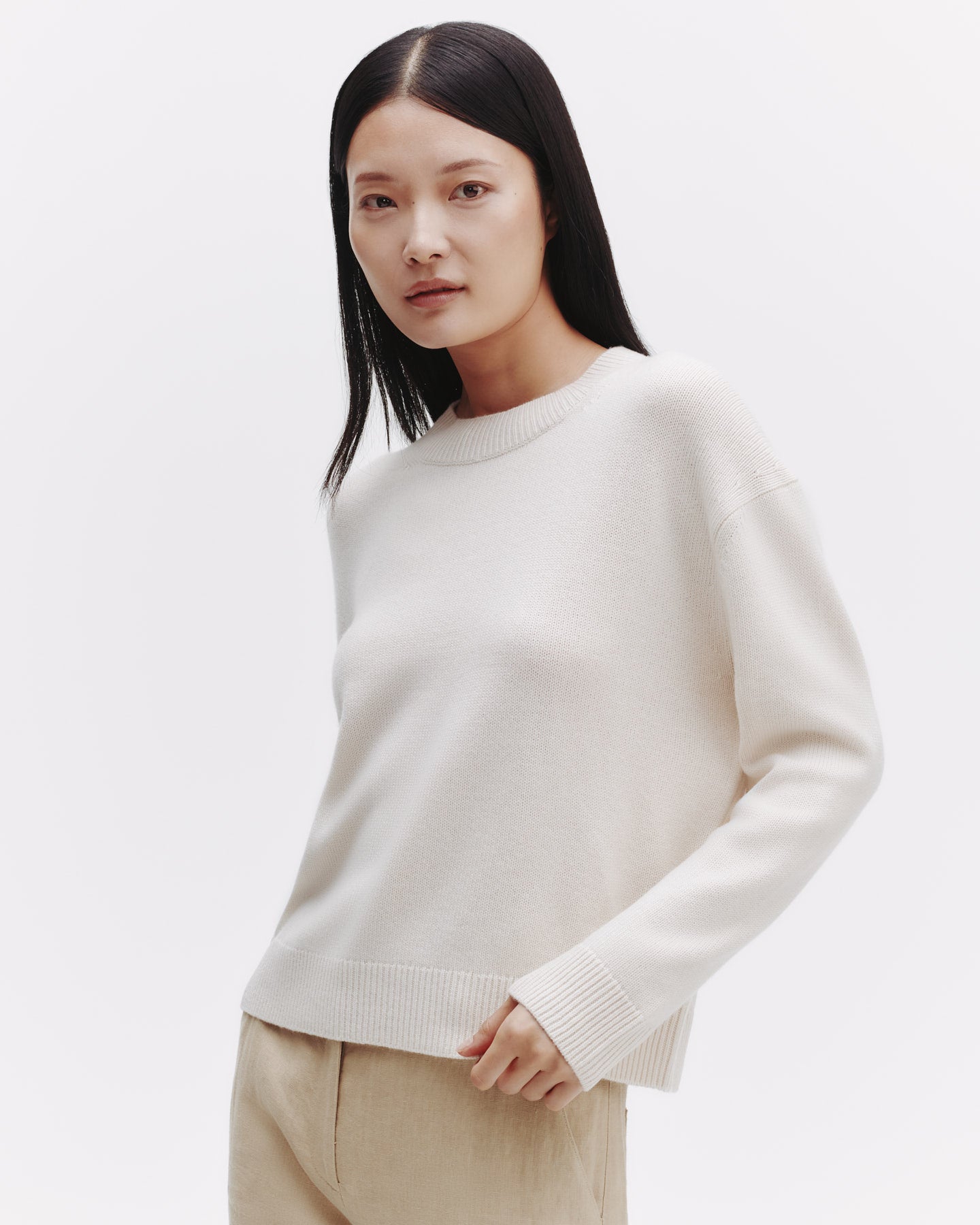 TWP Ivory Boy Crewneck in Cashmere view 1