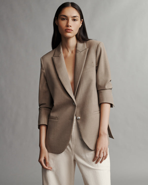 TWP Sandstone Boyfriend Blazer in Light Wool Suiting view 1