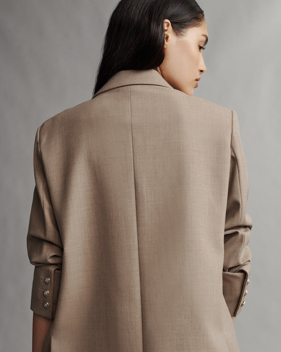 TWP Sandstone Boyfriend Blazer in Light Wool Suiting view 5