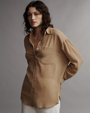 TWP Bronzed Big Joe Shirt in Cotton Voile view 6