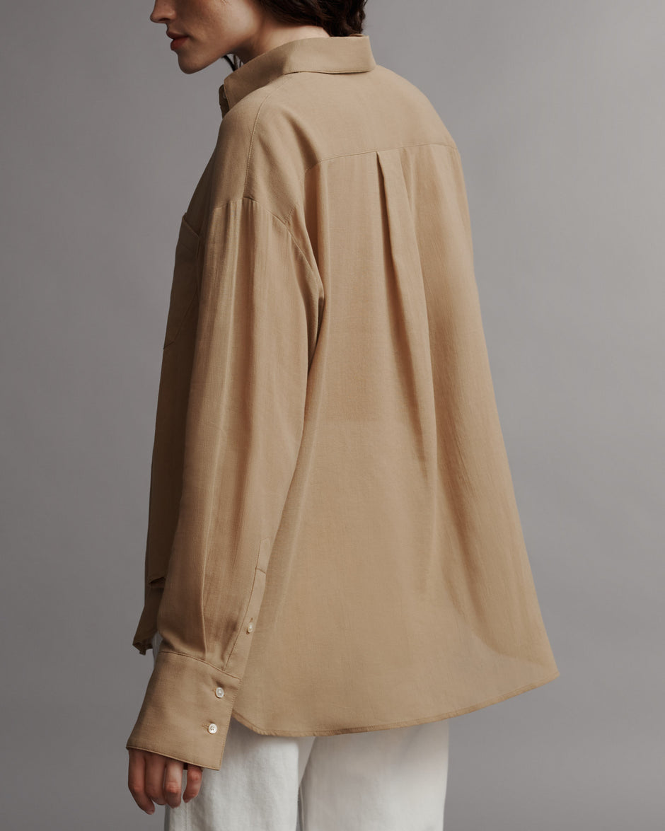 TWP Bronzed Big Joe Shirt in Cotton Voile view 5