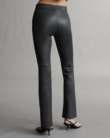 TWP Black oyster Skinny Love Pant in Stretch Leather view 4