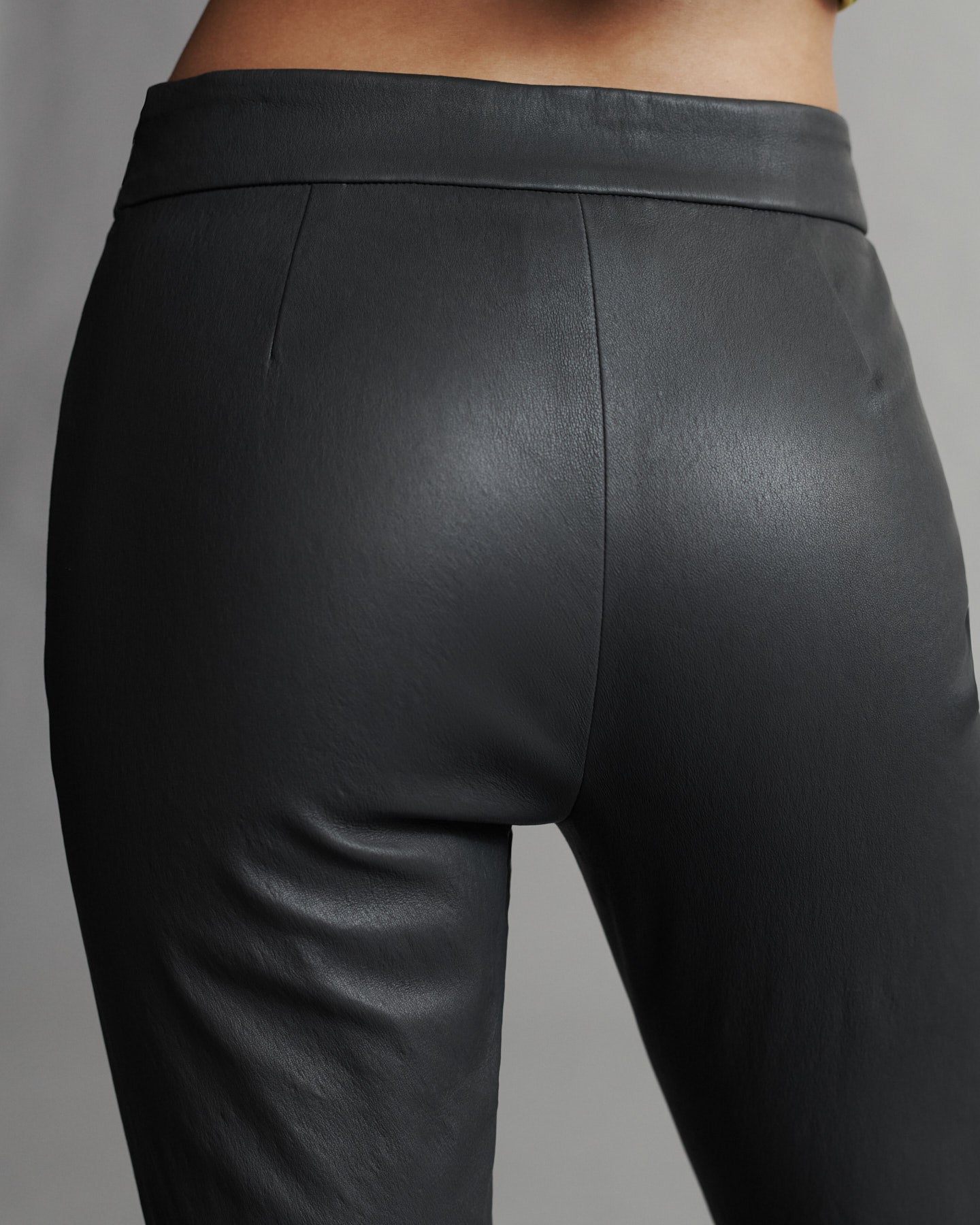 TWP Black oyster Skinny Love Pant in Stretch Leather view 3