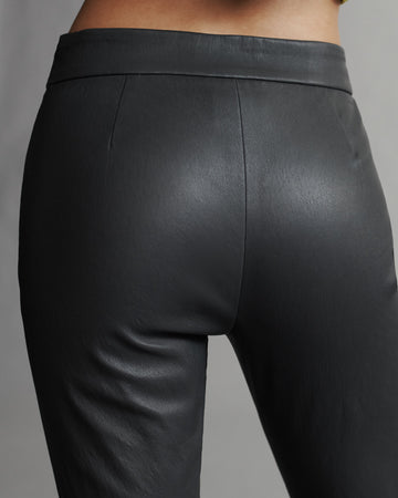 TWP Black oyster Skinny Love Pant in Stretch Leather view 4