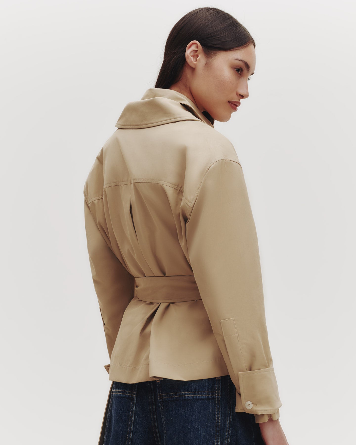 TWP Khaki Wrapped Up Jacket in Waterproof Canvas view 3