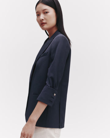 TWP Indigo Boyfriend Blazer in Wool Twill view 4