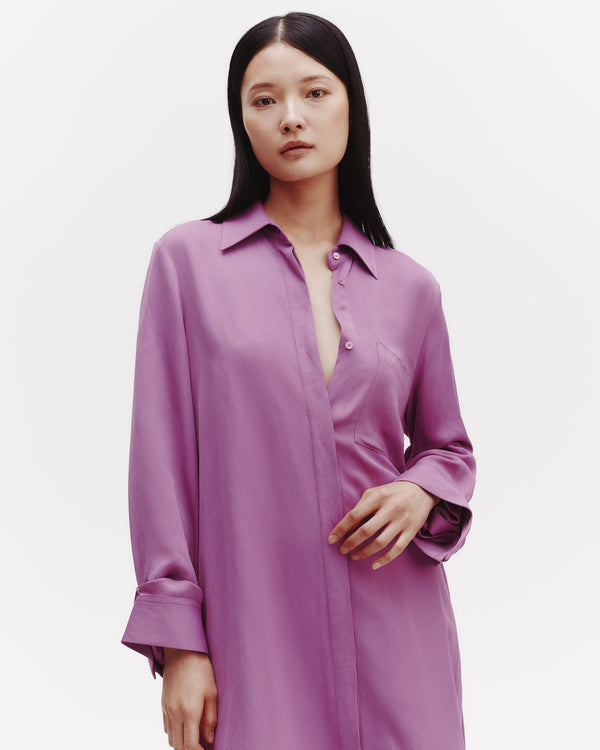 TWP Lilac Jennys Gown in Coated Viscose Linen view 4