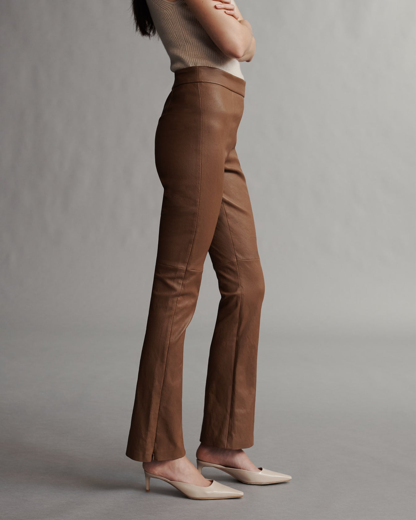 TWP Tobacco Skinny Love Pant in Stretch Leather view 1