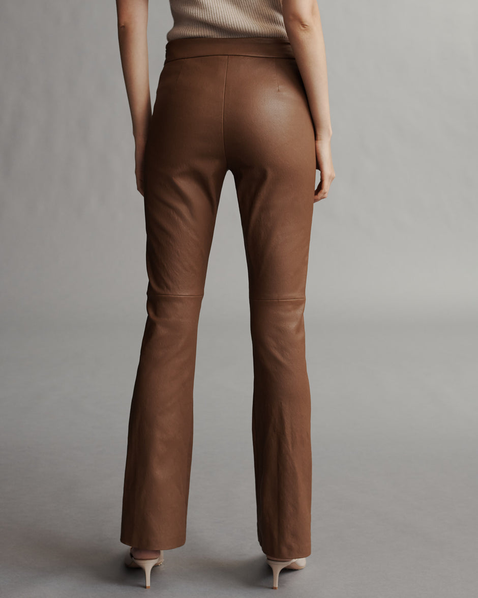 TWP Tobacco Skinny Love Pant in Stretch Leather view 5