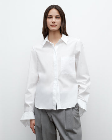 TWP White Boyfriend Shirt in Superfine Cotton view 2