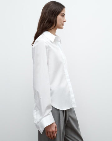 TWP White Boyfriend Shirt in Superfine Cotton view 3