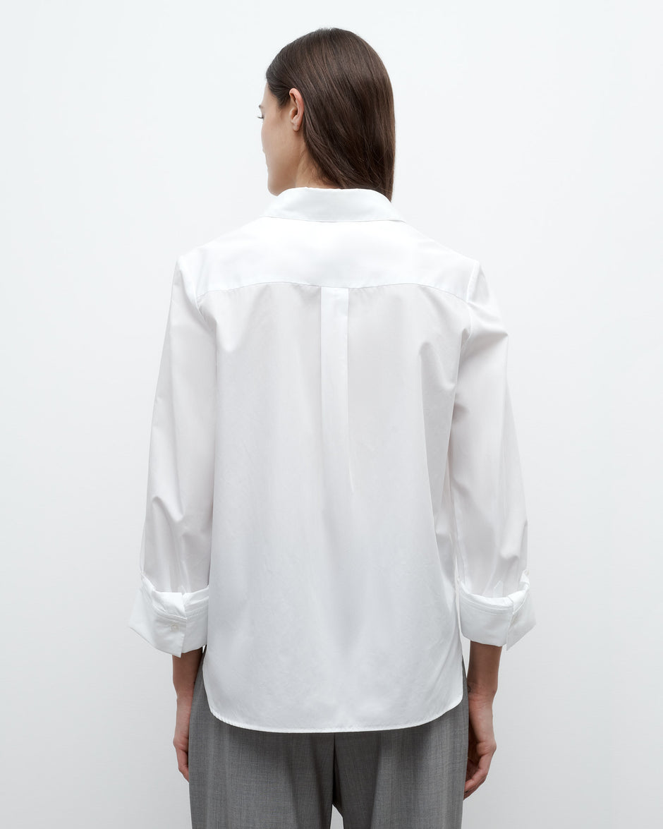 TWP White Boyfriend Shirt in Superfine Cotton view 4