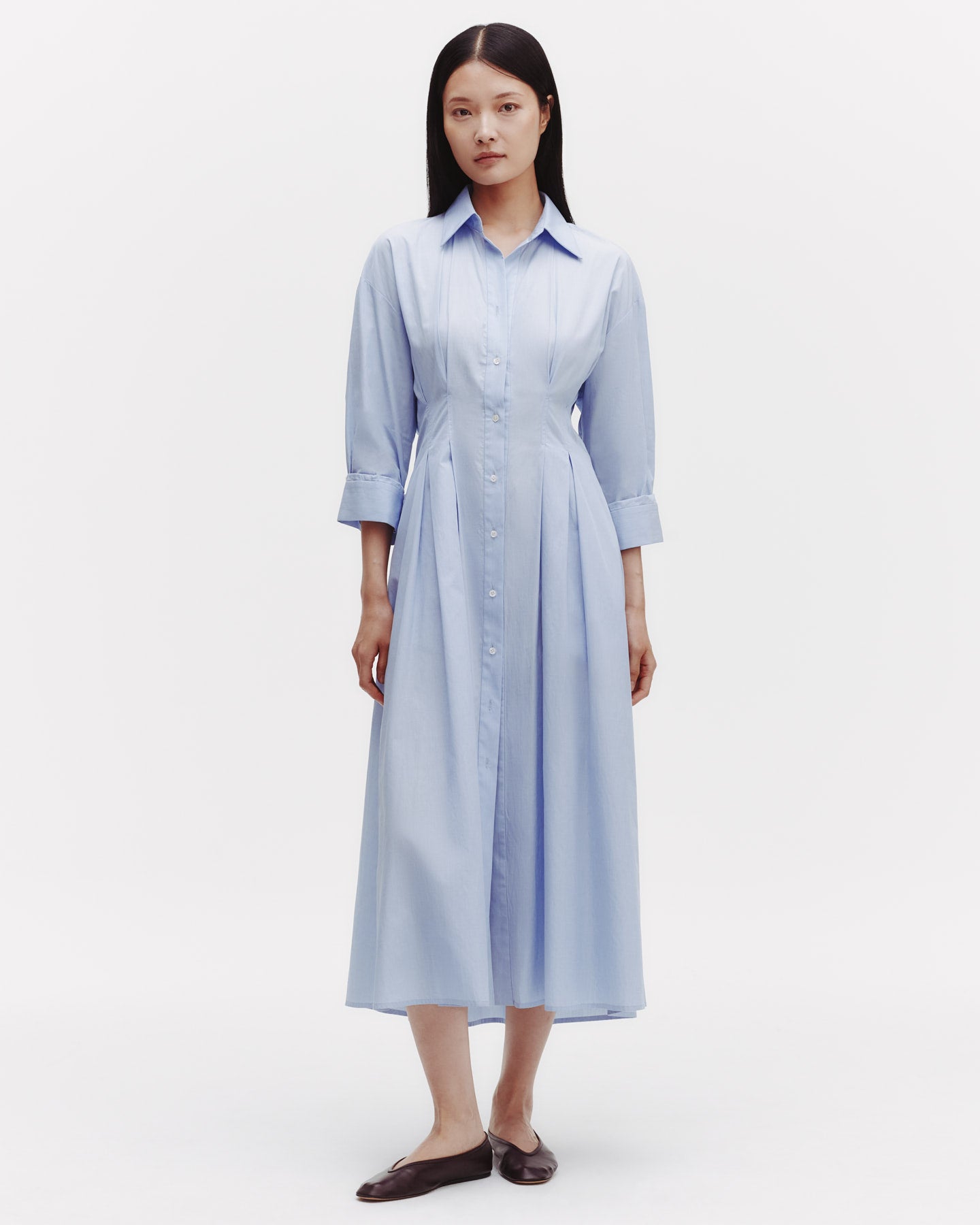 TWP Oxford blue M Dress in Superfine Cotton view 1