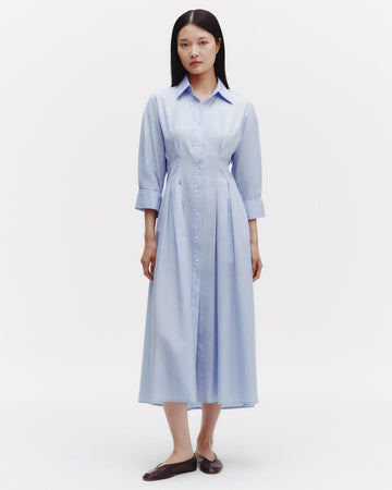 TWP Oxford blue M Dress in Superfine Cotton view 2