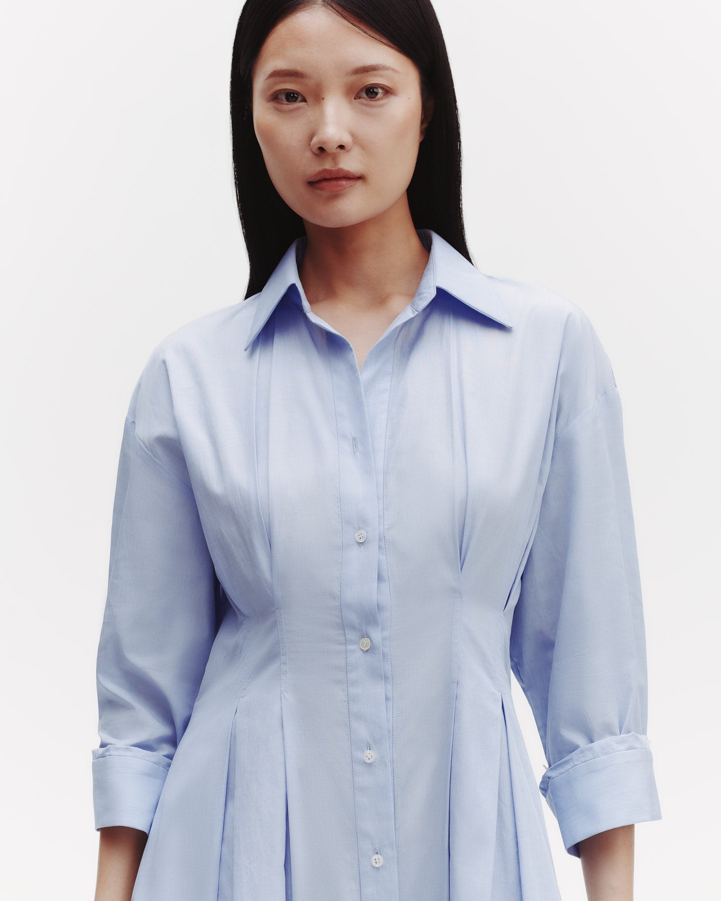 TWP Oxford blue M Dress in Superfine Cotton view 2