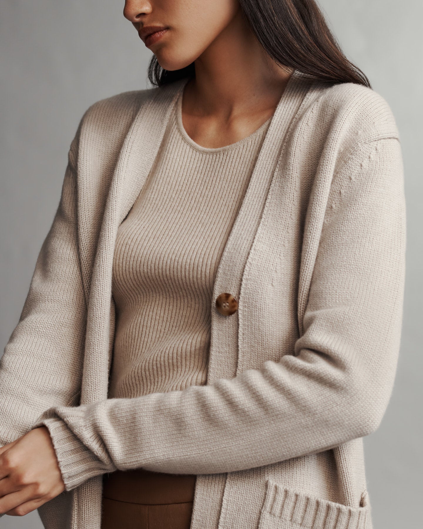 TWP Sandstone Phoebe Cardi in Cashmere view 5