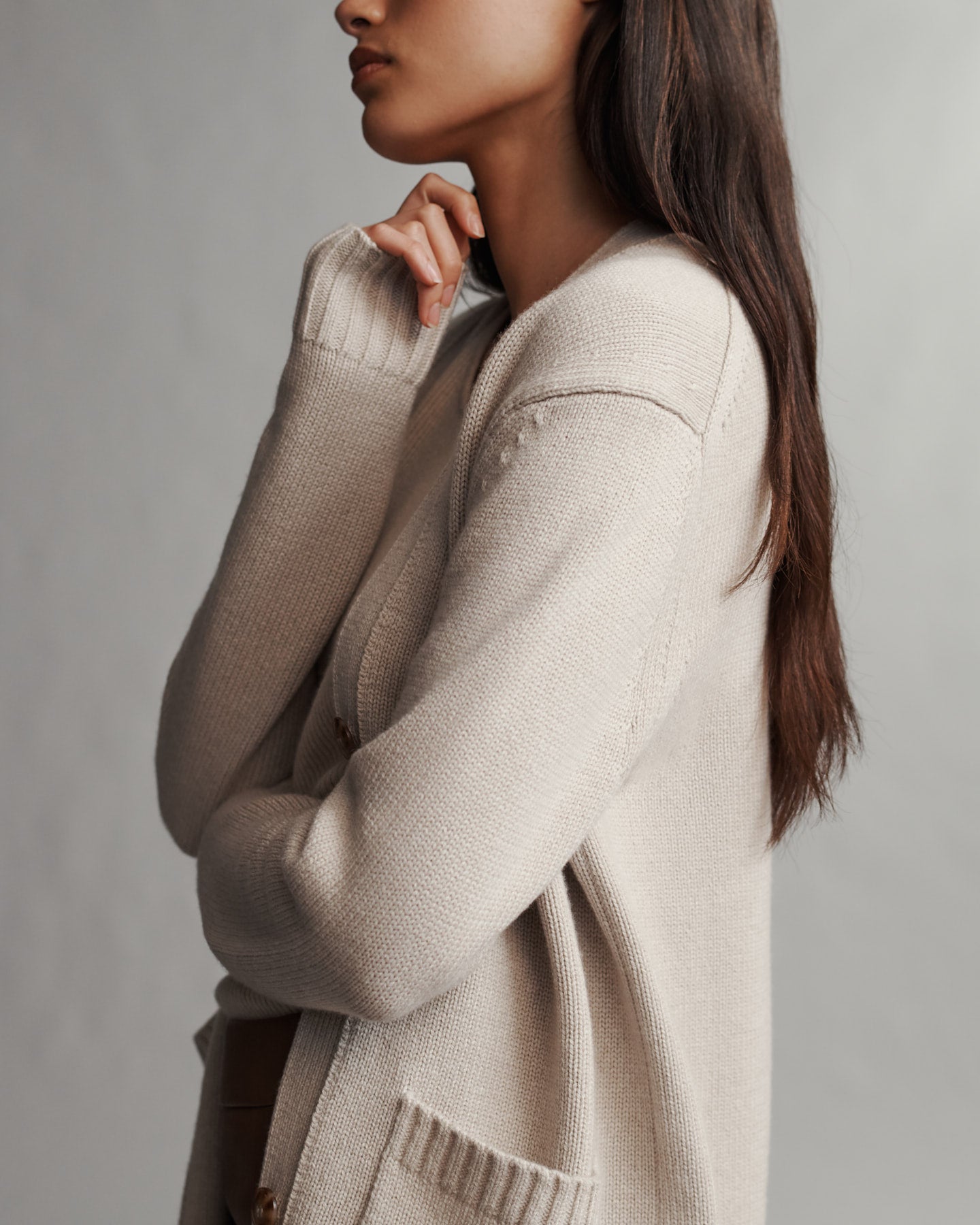 TWP Sandstone Phoebe Cardi in Cashmere view 2