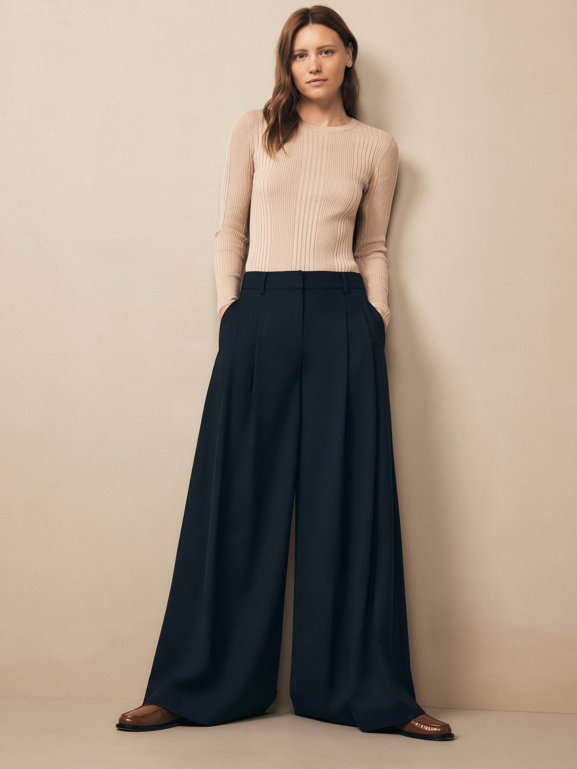 TWP Midnight Didi Pant in Wool Twill view 2