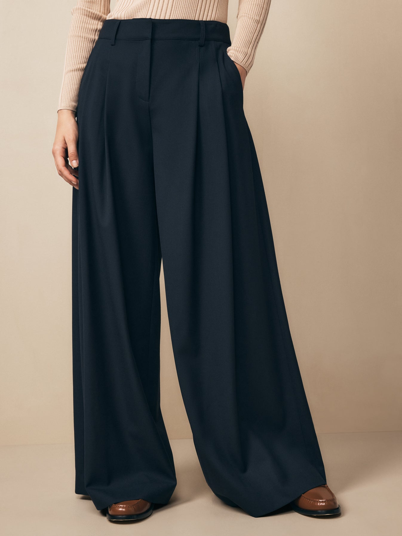 TWP Midnight Didi Pant in Wool Twill view 1