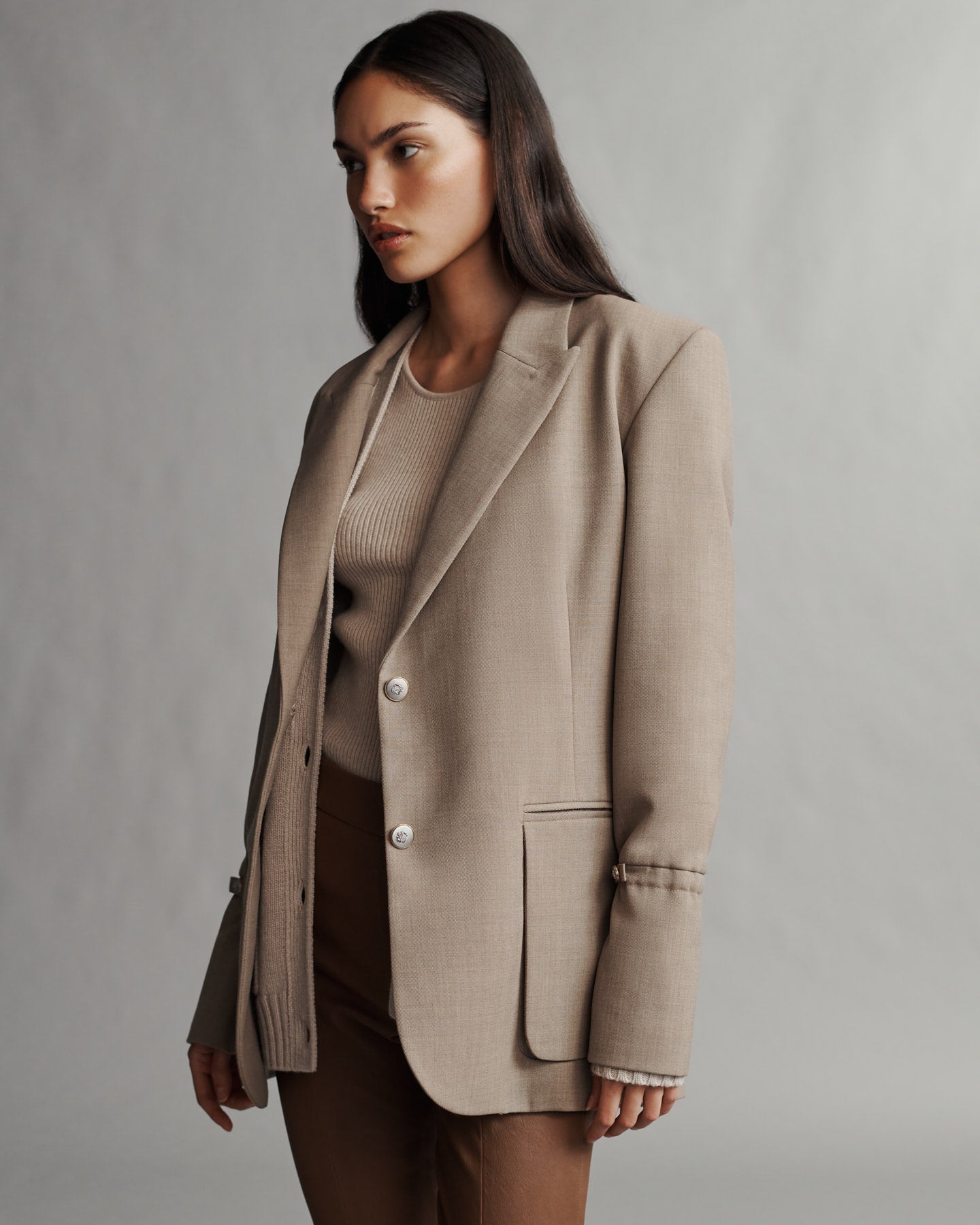 TWP Sandstone Mo Blazer in Light Wool Suiting view 4