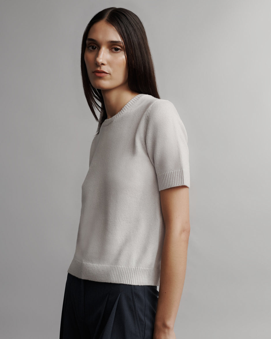 TWP Pale grey Audrey Crewneck in Cashmere view 4