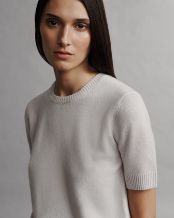 TWP Pale grey Audrey Crewneck in Cashmere view 5