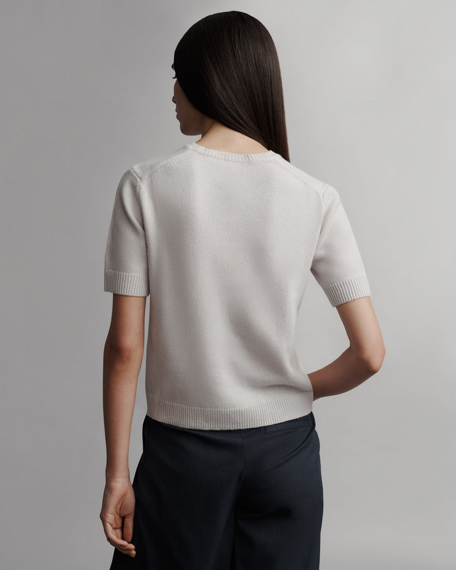 TWP Pale grey Audrey Crewneck in Cashmere view 6