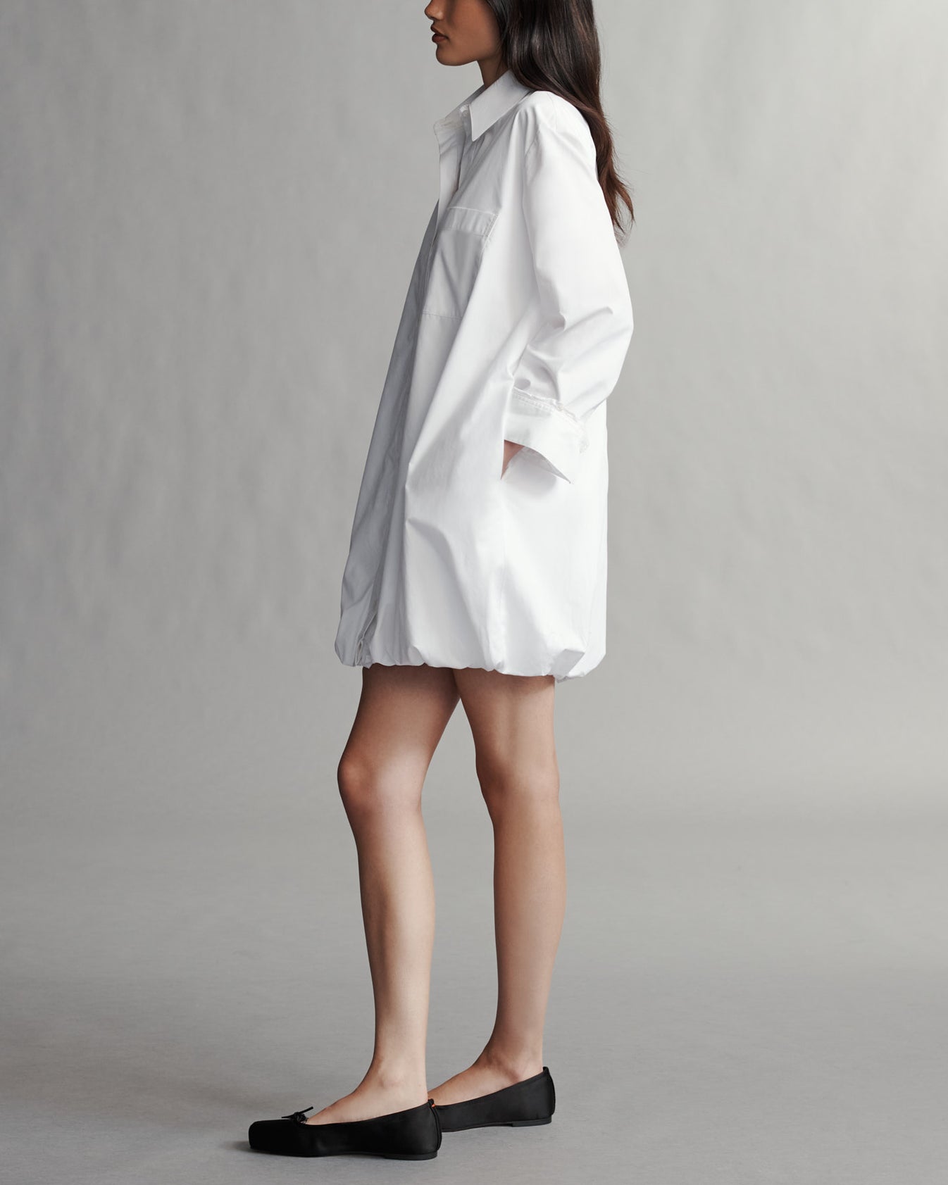 TWP White Lunch At Loulou Dress in Cotton Shirting view 5