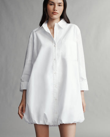 TWP White Lunch At Loulou Dress in Cotton Shirting view 2