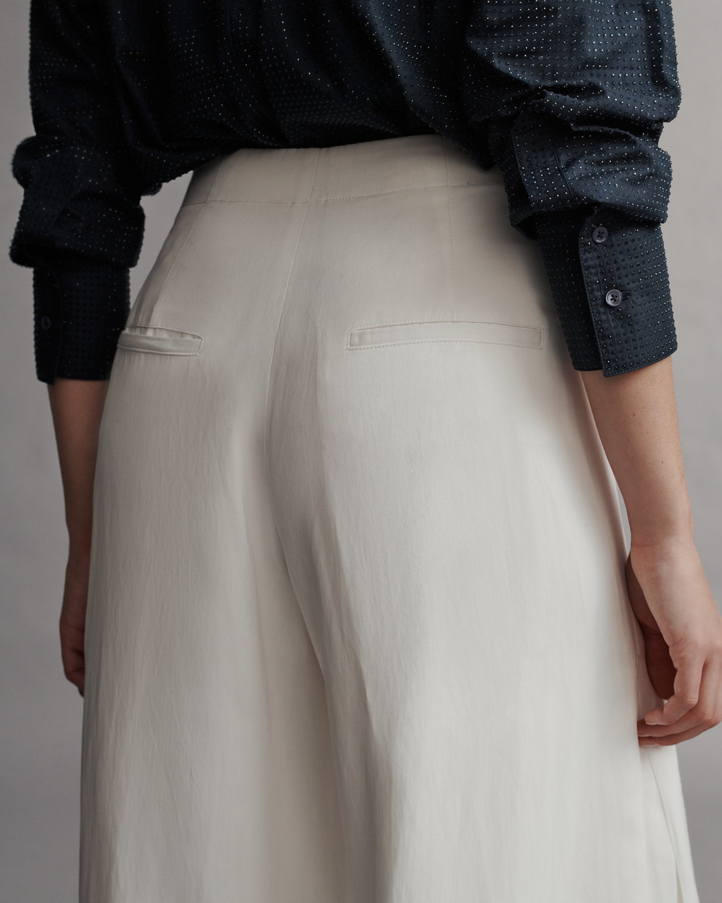 TWP White Stevie pant in Coated Viscose Linen view 5